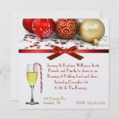 Festive Wine Glass kerst-uitnodiging Kaart (Voorkant / Achterkant)