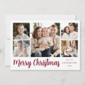 Festive Wine Script 5 Foto Collage Feestdagenkaart (Voorkant)