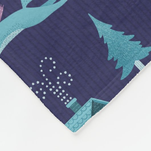 Festive Winter Animals Fleece Deken (Hoek)