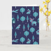 Festive Winter Animals Kaart (Gele Bloem)