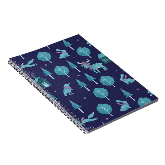 Festive Winter Animals Notitieboek (Rechterzijde)