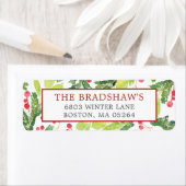 Festive Winter Berries Return Address Etiket (Insitu)