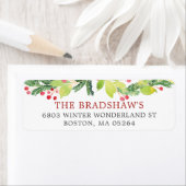 Festive Winter Berries Return Address Etiket (Insitu)