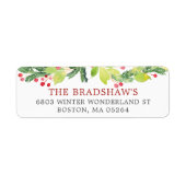 Festive Winter Berries Return Address Etiket (Voorkant)