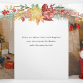 Festive Winter Botanical Calligraphy Photo Drieluik Kaart (Binnenkant midden)