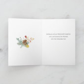 Festive Winter Botanical Calligraphy Photo Feestdagen Kaart (Binnen)