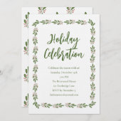 Festive Winter Botanical Christmas Holiday Party Kaart (Voorkant / Achterkant)