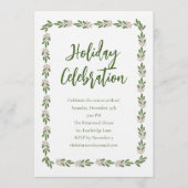 Festive Winter Botanical Christmas Holiday Party Kaart (Voorkant)