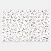 Festive Winter Botanical Wrap Inpakpapier Vel (Voorkant)