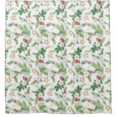 Festive Winter Botanicals helemaal over druk Douchegordijn (Voorkant)