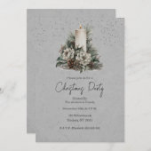 Festive Winter Candle Christmas Invitation Kaart (Voorkant / Achterkant)