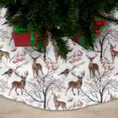 Festive Winter Deer Woodland Pattern Kerstmis Kerstboom Rok