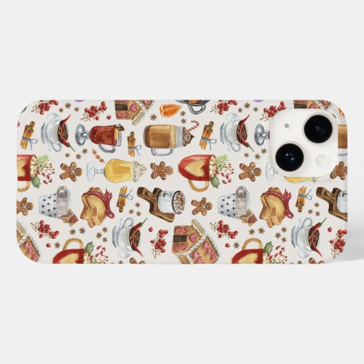 Festive Winter Drinken en desserts Case-Mate iPhone Case (Achterkant (horizontaal))