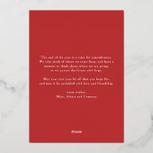 Festive Winter Floral Pattern Black Foto Folie Feestdagenkaart (Achterkant)