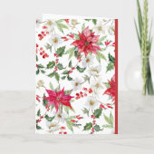 Festive Winter Floral Pattern Kerstfoto Feestdagen Kaart (Achterkant)