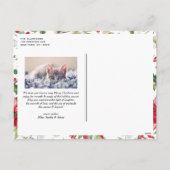 Festive Winter Floral Pattern Kerstfoto Feestdagenkaart (Achterkant)