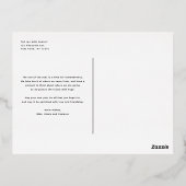 Festive Winter Flowers Pattern Black Foto Folie Feestdagen Briefkaart (Achterkant)