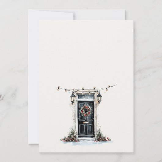 Festive Winter Front Door We have Moved Card Bedankkaart (Achterkant)