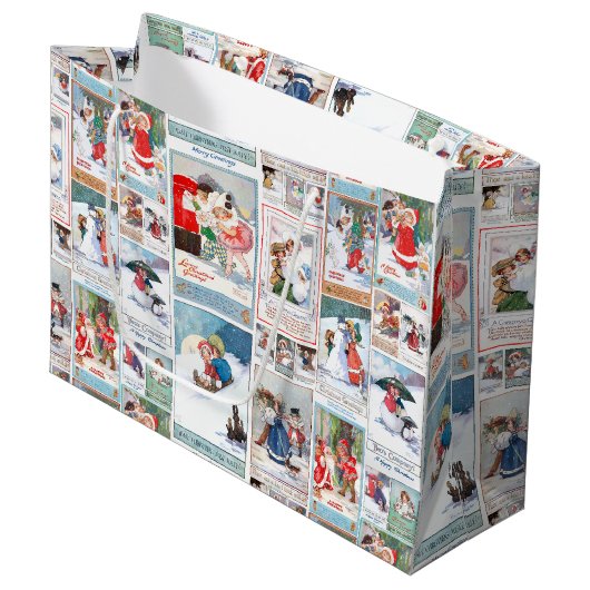 Festive Winter Fun kerstkaart Collage Groot Cadeauzakje (Voorkant Gekanteld)