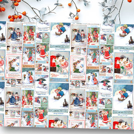 Festive Winter Fun kerstkaart Collage Tissuepapier
