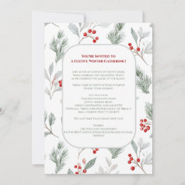 Festive Winter Gathering Invite - Elegant Holiday  Kaart