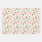 Festive Winter Holiday Botanicals Inpakpapier Vel (Voorkant 3)