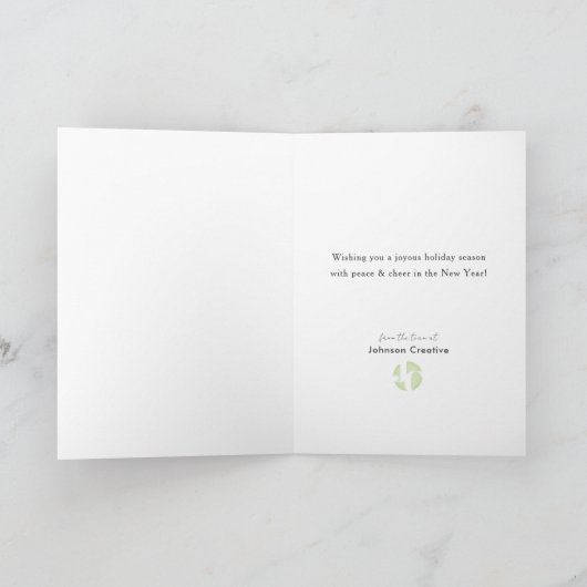 Festive Winter Kerstdorp Logo Business Feestdagen Kaart (Binnen)