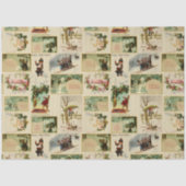 Festive Winter Kerstmis Ephemera Collage Tissuepapier (Voorkant)