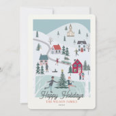 Festive Winter Kerstmis Town/Village Feestdagenkaart (Voorkant)
