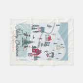 Festive Winter Kerstmis Town/Village Fleece Deken (Voorkant (Horizontaal))