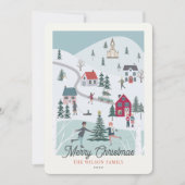 Festive Winter Merry KerstTown/Village Feestdagenkaart (Voorkant)