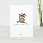 Festive Winter Owl Merry Kerstry Kaart (Achterkant)