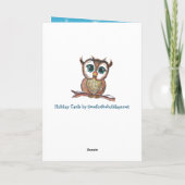Festive Winter Owl Prettige feestdagen Kaart (Achterkant)