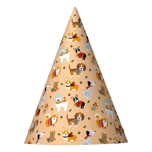 Festive Winter Puppy Scarves Feesthoedjes (Voorkant)