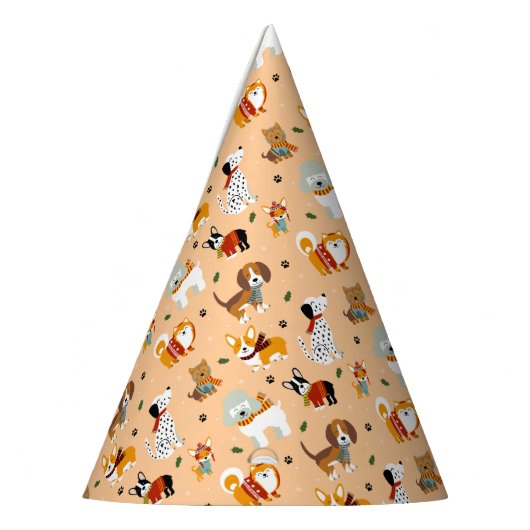 Festive Winter Puppy Scarves Feesthoedjes (Links)