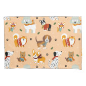 Festive Winter Puppy Scarves Kussensloop (Voorkant)