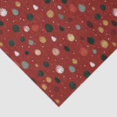 Festive Winter Snowflake Pattern in Red & Gold Tissuepapier (Detail)