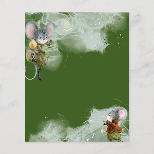 Festive Winter Wild Mice Baby shower Invitation (Achterkant)