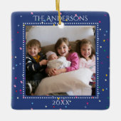 Festive Winter Wonderland Lijst | Foto van de fami Keramisch Ornament (Voorkant)