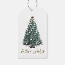 Festive Wishes. Christmas tree Cadeaulabel