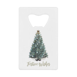 Festive Wishes. Christmas tree design Creditkaart Flessenopener