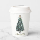 Festive Wishes. Christmas tree design Papieren Bekers (Achterkant)