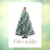 Festive Wishes. Christmas tree design Raamsticker (Vel 3)