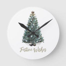 Festive Wishes. Christmas tree design Ronde Klok