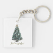 Festive Wishes. Christmas tree design Sleutelhanger (Achterkant)