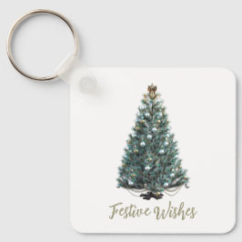 Festive Wishes. Christmas tree design Sleutelhanger
