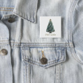 Festive Wishes. Christmas tree design Vierkante Button 5,1 Cm (In situ)