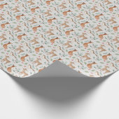 Festive Woodland Animals en kerstgroen Cadeaupapier (Hoek)