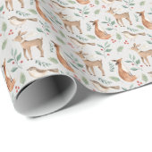 Festive Woodland Animals en kerstgroen Cadeaupapier (Rol Hoek)