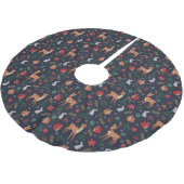 Festive Woodland Friends Dark Blue Tree Skirt Kerstboom Rok (Gekanteld)